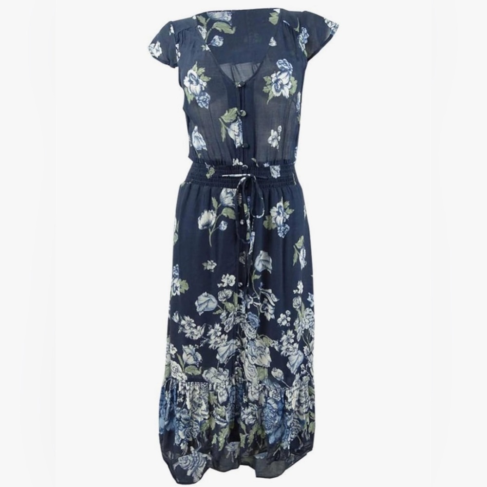Lucky Brand Dark Blue Floral Maxi Dress